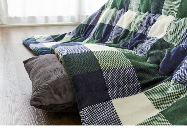 こたつ布団 190×190cm 正方形 チェック柄 薄掛けタイプ 撥水加工 手洗い 洗える ウォッシャブル 省スペース こたつ掛け布団(代引不可)