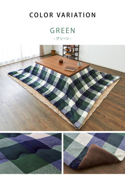 こたつ布団 190×240cm 長方形 チェック柄 薄掛けタイプ 撥水加工 手洗い 洗える ウォッシャブル 省スペース こたつ掛け布団(代引不可)