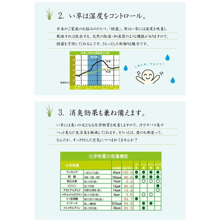 純国産 い草花ござカーペット 『カイン』 ブルー 江戸間6畳(約261×352cm) カイン(代引不可)