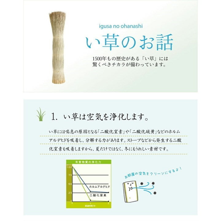 純国産 い草花ござカーペット 『カイン』 ブルー 江戸間6畳(約261×352cm) カイン(代引不可)