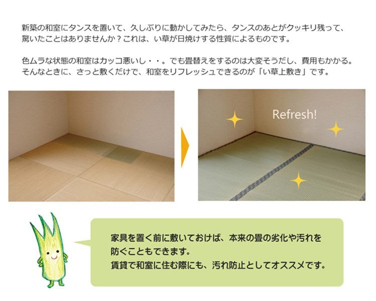 純国産 い草 上敷き カーペット 糸引織 『柿田川』 江戸間6畳(約261×352cm) 柿田川(代引不可)