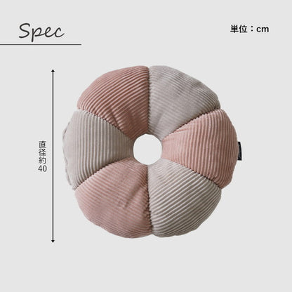 円座クッション 直径約40cm 花 おしゃれ くすみカラー コーデュロイ調 丸型 円形 かわいい シンプル 座布団 シートクッション デスクワーク(代引不可)