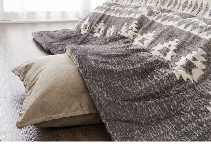 こたつ布団 190×190cm 正方形 キリム柄 薄掛けタイプ 撥水加工 洗える ウォッシャブル 省スペース こたつ掛け布団 保温力(代引不可)