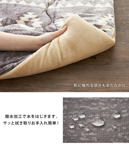 こたつ布団 190×190cm 正方形 キリム柄 薄掛けタイプ 撥水加工 洗える ウォッシャブル 省スペース こたつ掛け布団 保温力(代引不可)