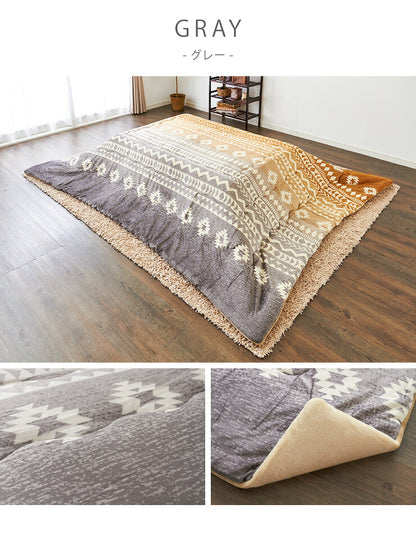 こたつ布団 190×240cm 長方形 キリム柄 薄掛けタイプ 撥水加工 洗える ウォッシャブル 省スペース こたつ掛け布団 保温力(代引不可)