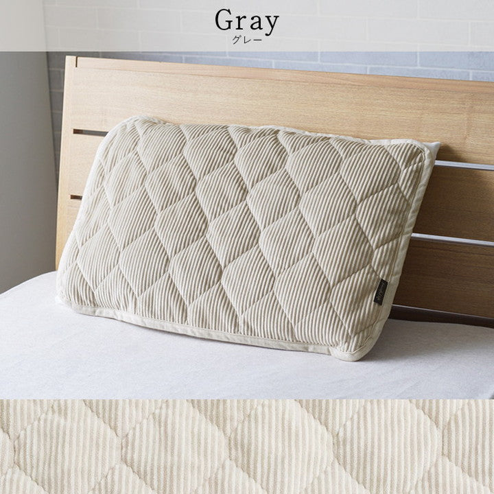 フランネル枕パッド 43×63cm 肌触りなめらか ボリューム あったか 洗える 清潔 おしゃれ 北欧 シンプル かわいい コーデュロイ調 一人暮らし ウォッシャブル(代引不可)