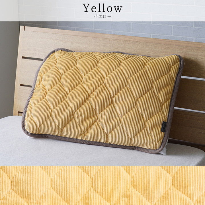 フランネル枕パッド 43×63cm 肌触りなめらか ボリューム あったか 洗える 清潔 おしゃれ 北欧 シンプル かわいい コーデュロイ調 一人暮らし ウォッシャブル(代引不可)