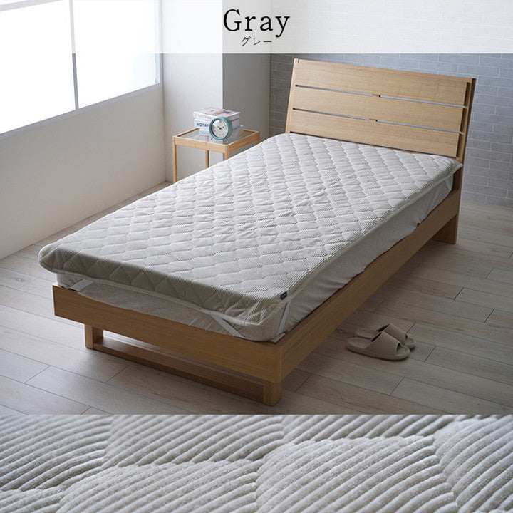 フランネル敷パッド シングルサイズ 100×205cm S 肌触りなめらか ボリューム あったか 洗える 清潔 おしゃれ かわいい シンプル コーデュロイ調 一人暮らし(代引不可)