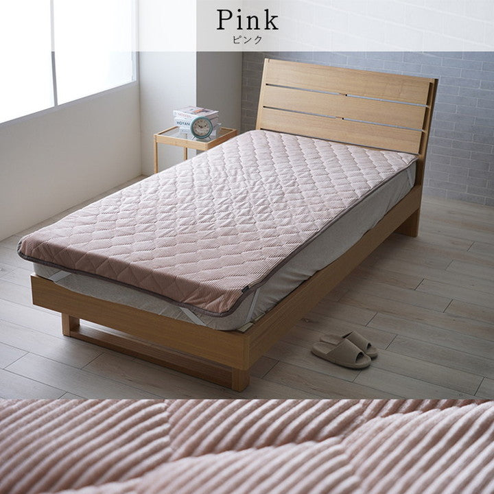 フランネル敷パッド シングルサイズ 100×205cm S 肌触りなめらか ボリューム あったか 洗える 清潔 おしゃれ かわいい シンプル コーデュロイ調 一人暮らし(代引不可)