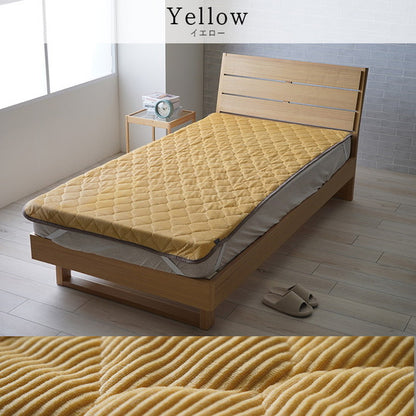 フランネル敷パッド シングルサイズ 100×205cm S 肌触りなめらか ボリューム あったか 洗える 清潔 おしゃれ かわいい シンプル コーデュロイ調 一人暮らし(代引不可)