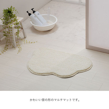 マット 40×60cm バスマット マルチ インテリア パーソナル かわいい くも柄 変形 ふわふわ すべりにくい加工 おしゃれ 北欧 ギフト プレゼント 贈り物(代引不可)