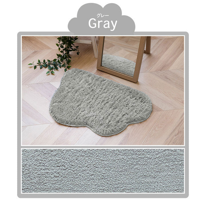 マット 40×60cm バスマット マルチ インテリア パーソナル かわいい くも柄 変形 ふわふわ すべりにくい加工 おしゃれ 北欧 ギフト プレゼント 贈り物(代引不可)