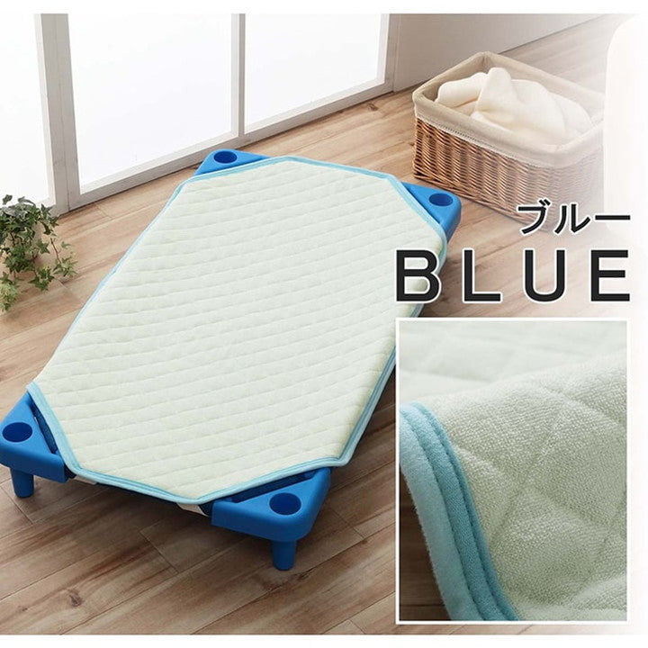 コット敷きパッド 58×101cm 寝具 敷きパッド お昼寝 コット専用 保育園 キッズ ジュニア 綿100% 四隅ゴムバンド付き ズレない 洗える 洗濯機丸洗い 優しいタオル地(代引不可)