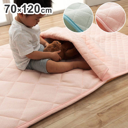 ベビーマットレス 70×120cm 寝具 お昼寝マット 肌掛け布団 一体型 寝冷え対策 キッズ ジュニア 綿100% 滑り止め付き 洗える 洗濯機丸洗い 優しいタオル地(代引不可)