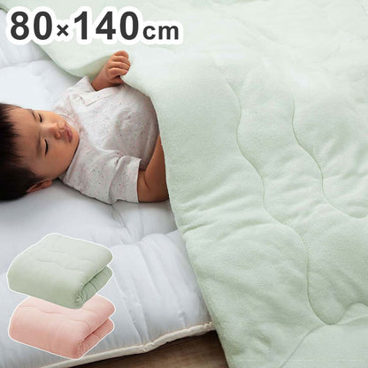 ケット 80×140cm 寝具 肌布団 キルトケット お昼寝 保育園 キッズ ジュニア 綿100% 洗える 洗濯機丸洗い 優しいタオル地(代引不可)