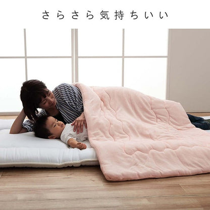 ケット 80×140cm 寝具 肌布団 キルトケット お昼寝 保育園 キッズ ジュニア 綿100% 洗える 洗濯機丸洗い 優しいタオル地(代引不可)