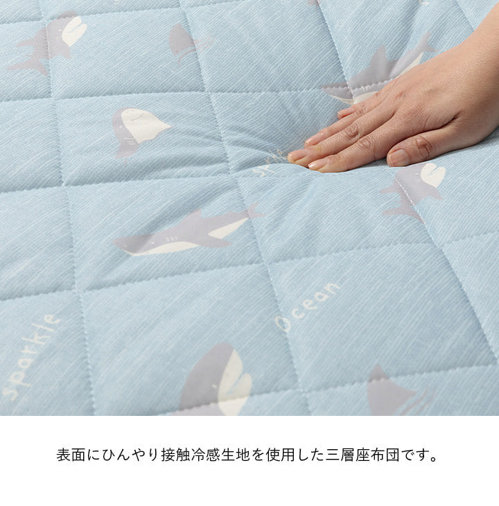 ひんやり 長座布団 65×115cm 柄付き かわいい 子供 犬 接触冷感 冷たい 涼しい イケヒコ フロスト ごろ寝 クッション 座布団 リビング 寝室 子供部屋 新生活 一人暮らし(代引不可)