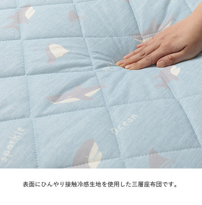 ひんやり 長座布団 65×115cm 柄付き かわいい 子供 犬 接触冷感 冷たい 涼しい イケヒコ フロスト ごろ寝 クッション 座布団 リビング 寝室 子供部屋 新生活 一人暮らし(代引不可)