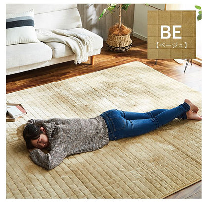 ラグ 約185×185cm 滑りにくい 暖かい 保温 蓄熱 断熱 アルミ 無地 ホットカーペット対応 カーペット 絨毯 じゅうたん マット インテリア 北欧 おしゃれ オールシーズン 新生活(代引不可)