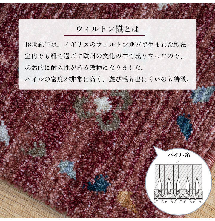ウィルトン玄関マット 玄関 マット トルコ製 ウィルトン 織り 民族柄 エスニック シンプル 抗菌防臭 消臭 丈夫 へたりにくい 1年中 ソファー前用 ベッドサイド用 約70×120cm ナチュラル(代引不可)