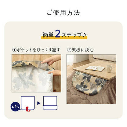 食べこぼしキャッチ! こたつ用 天板に挟むだけ お手入れ簡単 お子様 花柄(代引不可)