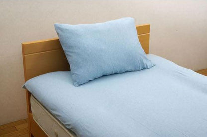 布団カバー 無地 洗える オーガニックコットン使用 『マドラス 枕カバー』 ブルー 約43×63cm マドラス(代引不可)