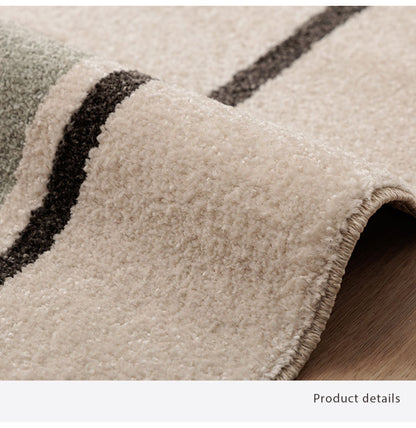 ウィルトンカーペット カーペット デザインラグ ウィルトンカーペット ルームマット ラグマット 長方形 アイボリー 北欧柄 ライン柄 約80×140cm(代引不可)