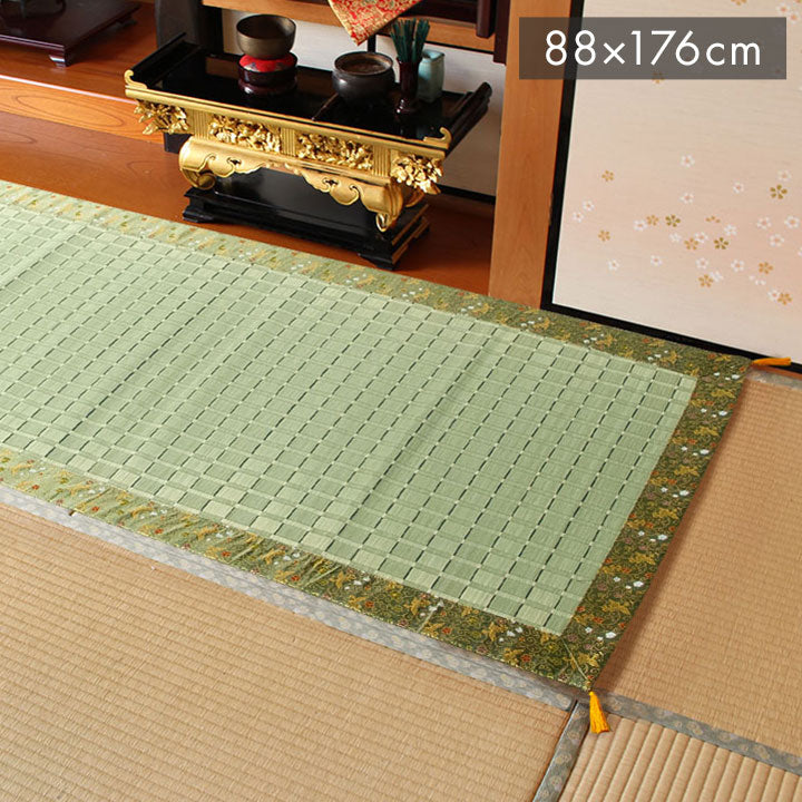 日本製 い草 御前ござ 盆 法事 仏前 掛川織 シンプル 約88×176cm 松川(代引不可)