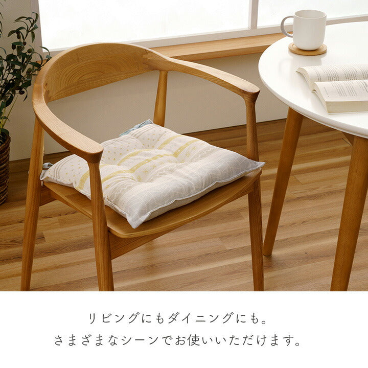 クッション シート 約43×43cm 日本製 北欧 洗える かわいい ひも付き 紐付き おしゃれ 国内綿入れ加工 ふかふか カークッション ダイニングチェア 座布団(代引不可)