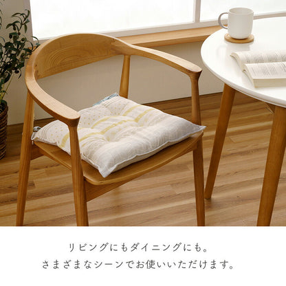 クッション シート 約43×43cm 日本製 北欧 洗える かわいい ひも付き 紐付き おしゃれ 国内綿入れ加工 ふかふか カークッション ダイニングチェア 座布団(代引不可)