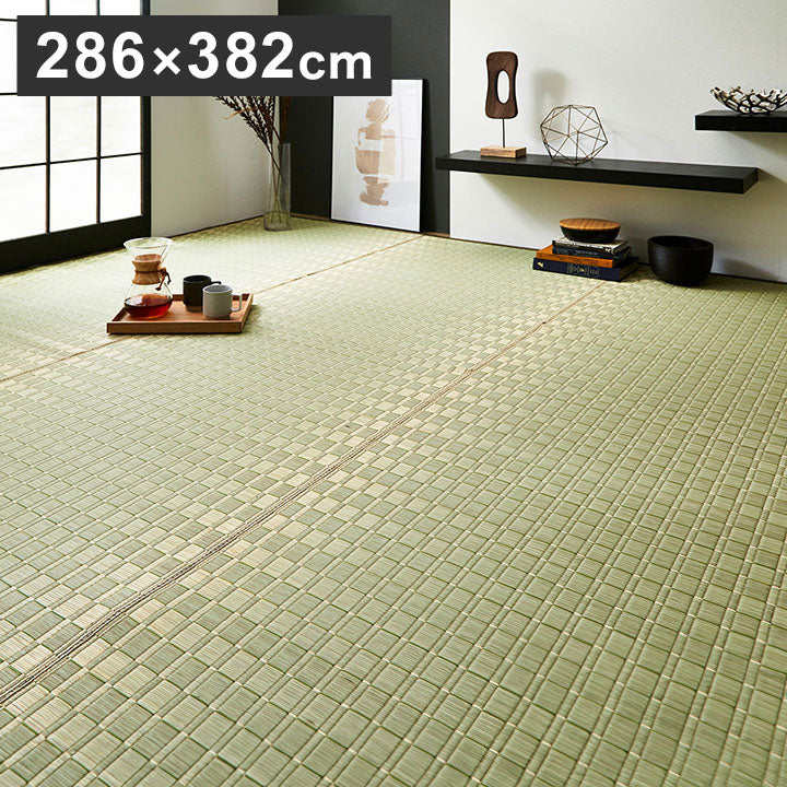 純国産 掛川織 本間6畳 約286×382cm 日本製 花ござ い草 敷物 カーペット 調温 消臭 絨毯 じゅうたん おしゃれ オールシーズン 北欧 新生活 シンプル ラグ 国産(代引不可)