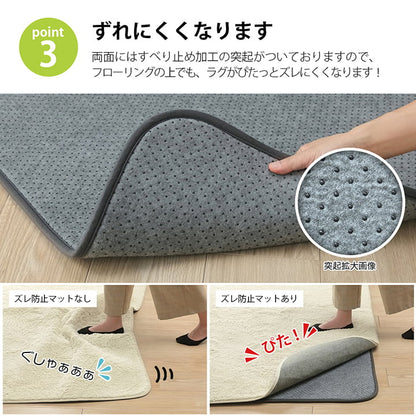 ラグ 下敷き 滑り止め 滑りにくい 防音 へたりにくい ボリューム ウレタン10mm クッション性 約180×180cm 床暖房 ホットカーペット対応 かわいい おしゃれ(代引不可)