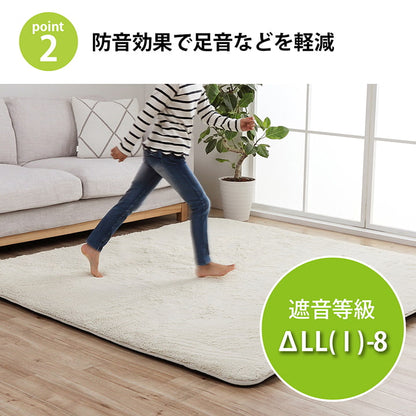 ラグ 下敷き 滑り止め 滑りにくい 防音 へたりにくい ボリューム ウレタン30mm クッション性 約180×235cm 床暖房 ホットカーペット対応 かわいい おしゃれ(代引不可)