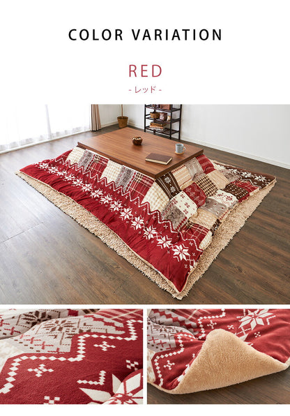 こたつ布団 190×240cm 長方形 パッチワーク柄 撥水加工 洗える ウォッシャブル 省スペース こたつ掛け布団 保温力 省エネ(代引不可)