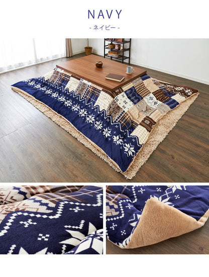 こたつ布団 190×240cm 長方形 パッチワーク柄 撥水加工 洗える ウォッシャブル 省スペース こたつ掛け布団 保温力 省エネ(代引不可)