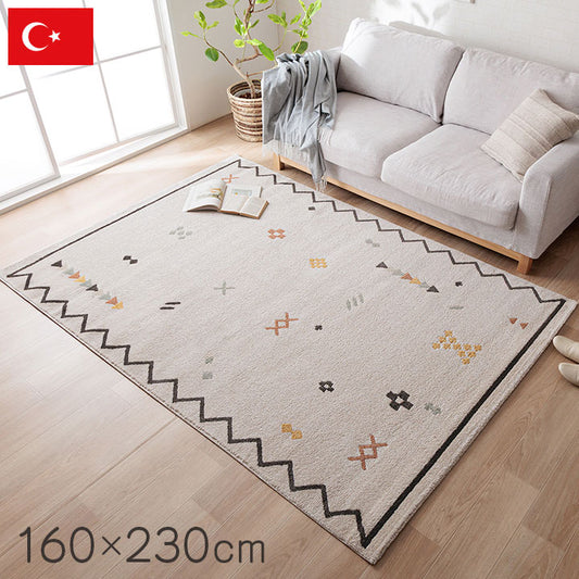 ウィルトンカーペット カーペット デザインラグ ウィルトンカーペット 長方形 アイボリー 北欧柄 幾何柄 約160×230cm(代引不可)