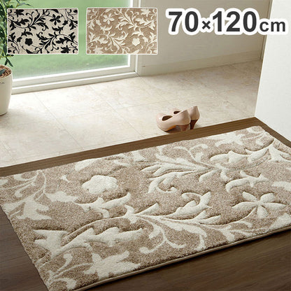 玄関 マット 約70×120cm トルコ ウィルトン 織り カービング 抗菌 防臭 消臭 へたりにくい エレガント 玄関 マット インテリア オールシーズン 北欧 おしゃれ ラグ マット 一人暮らし 新生活(代引不可)