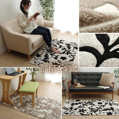 カーペット 約80×140cm ラグ マット トルコ ウィルトン 織り カービング 抗菌 防臭 消臭 へたりにくい エレガント インテリア オールシーズン 北欧 おしゃれ ラグマット 絨毯 じゅうたん 新生活(代引不可)