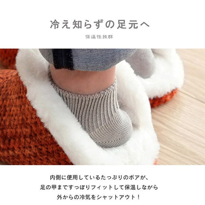 ルームシューズ スリッパ レディース レッド Mサイズ 約25cmまで 甲高 履きやすい 室内 もこもこ あったか 秋冬 冷え性 かわいい おしゃれ ギフト プレゼント ノート(代引不可)