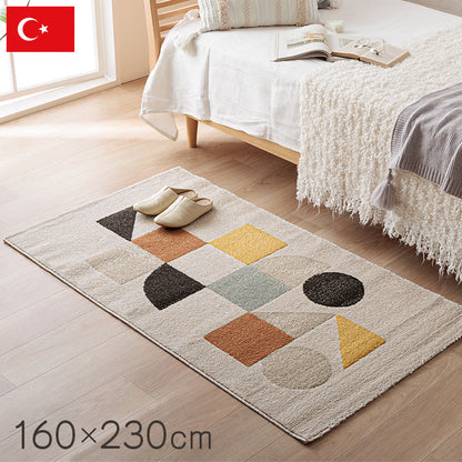 ウィルトンカーペット カーペット デザインラグ ウィルトンカーペット 長方形 アイボリー 北欧柄 ナチュラル 約160×230cm(代引不可)