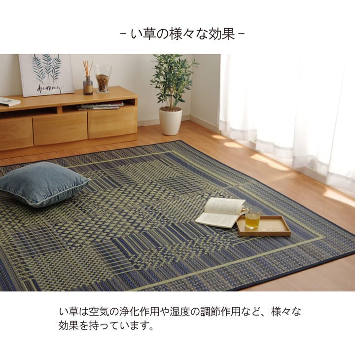 い草ラグ 消臭 カーペット 長方形 リーフ ブラウン 約191×300cm (裏:不織布) 滑りにくい加工 グラン(代引不可)