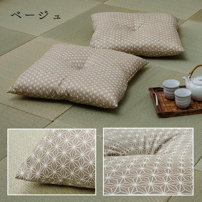 座布団 約55×59cm 同色5枚組 洗える 銘仙判 日本製 セット 盆 来客 和室 洋室 和柄 麻の葉 インテリア おしゃれ 北欧 オールシーズン かわいい リビング 一人暮らし 新生活 クッション(代引不可)