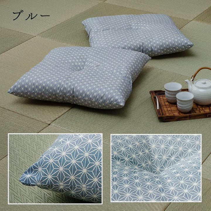 座布団 約55×59cm 同色5枚組 洗える 銘仙判 日本製 セット 盆 来客 和室 洋室 和柄 麻の葉 インテリア おしゃれ 北欧 オールシーズン かわいい リビング 一人暮らし 新生活 クッション(代引不可)