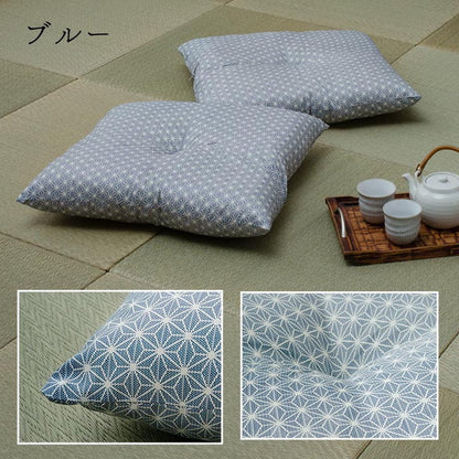 座布団 約55×59cm 同色5枚組 洗える 銘仙判 日本製 セット 盆 来客 和室 洋室 和柄 麻の葉 インテリア おしゃれ 北欧 オールシーズン かわいい リビング 一人暮らし 新生活 クッション(代引不可)