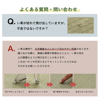 ラグ 191×250cm 長方形 い草 リーフ 自然素材 抗菌防臭 滑り止め不織布(代引不可)