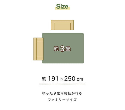 ラグ 191×250cm 長方形 い草 リーフ 自然素材 抗菌防臭 滑り止め不織布(代引不可)