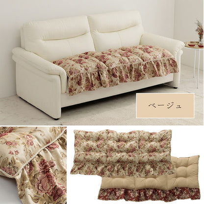 クッション 日本製 洗える 約55×160cm 三人掛け ソファ フリル フリーシート エレガント インテリア おしゃれ 女子 女性 女の子 シンプル 北欧 リビング ふわふわ ふんわり オールシーズン(代引不可)