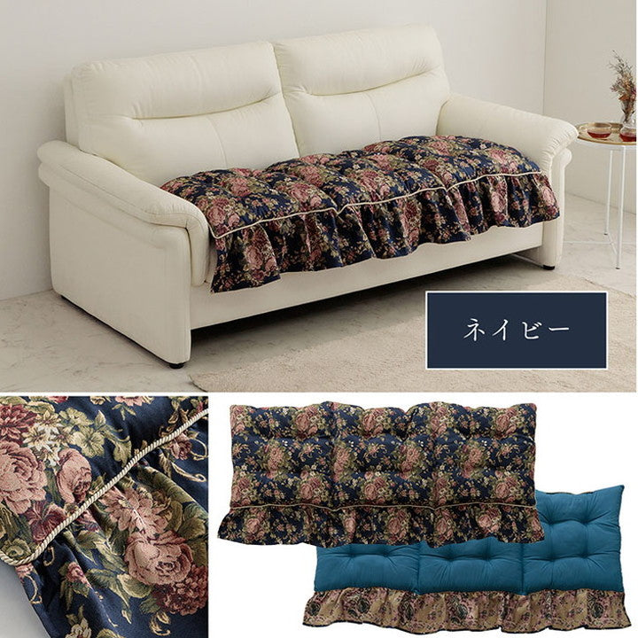 クッション 日本製 洗える 約55×160cm 三人掛け ソファ フリル フリーシート エレガント インテリア おしゃれ 女子 女性 女の子 シンプル 北欧 リビング ふわふわ ふんわり オールシーズン(代引不可)