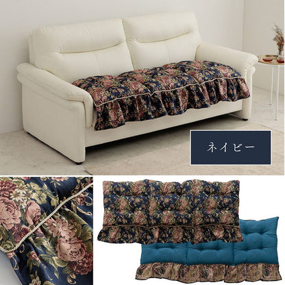 クッション 日本製 洗える 約55×160cm 三人掛け ソファ フリル フリーシート エレガント インテリア おしゃれ 女子 女性 女の子 シンプル 北欧 リビング ふわふわ ふんわり オールシーズン(代引不可)