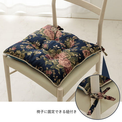 クッション 日本製 約43×43cm 洗える 椅子用 シート エレガント くっしょん インテリア おしゃれ 女子 女性 女の子 シンプル 北欧 リビング ふわふわ ふんわり オールシーズン(代引不可)